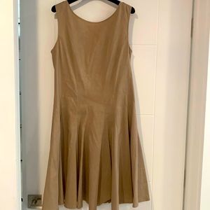 Theory Sleeveless Peplum Dress in Beige